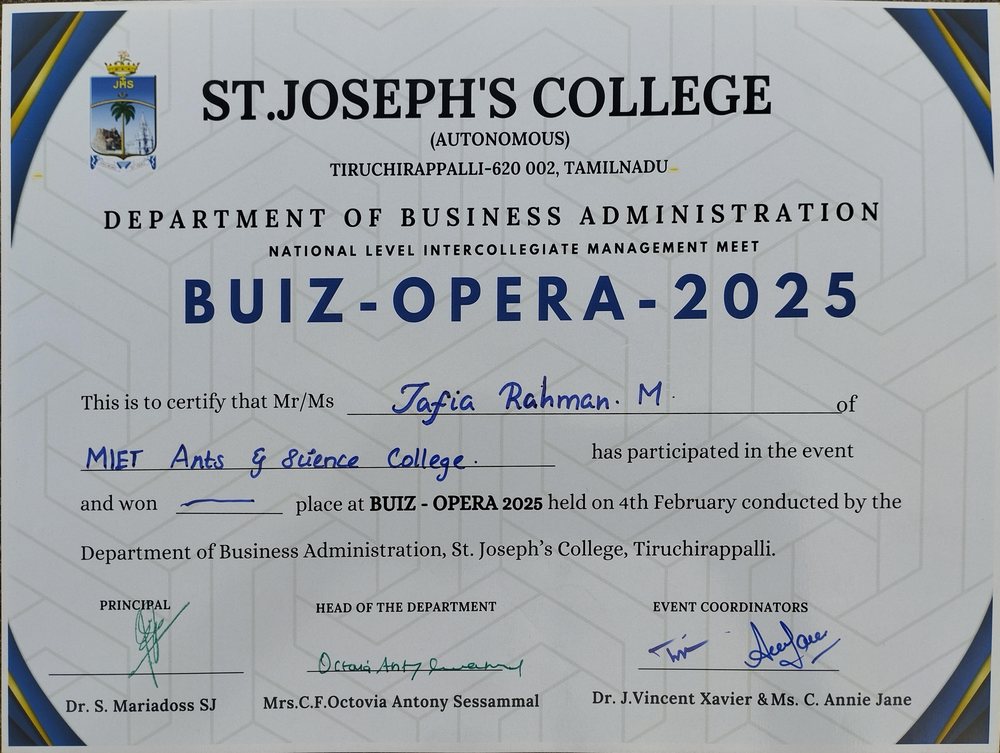 Buiz-Opera 2025 participation certificate